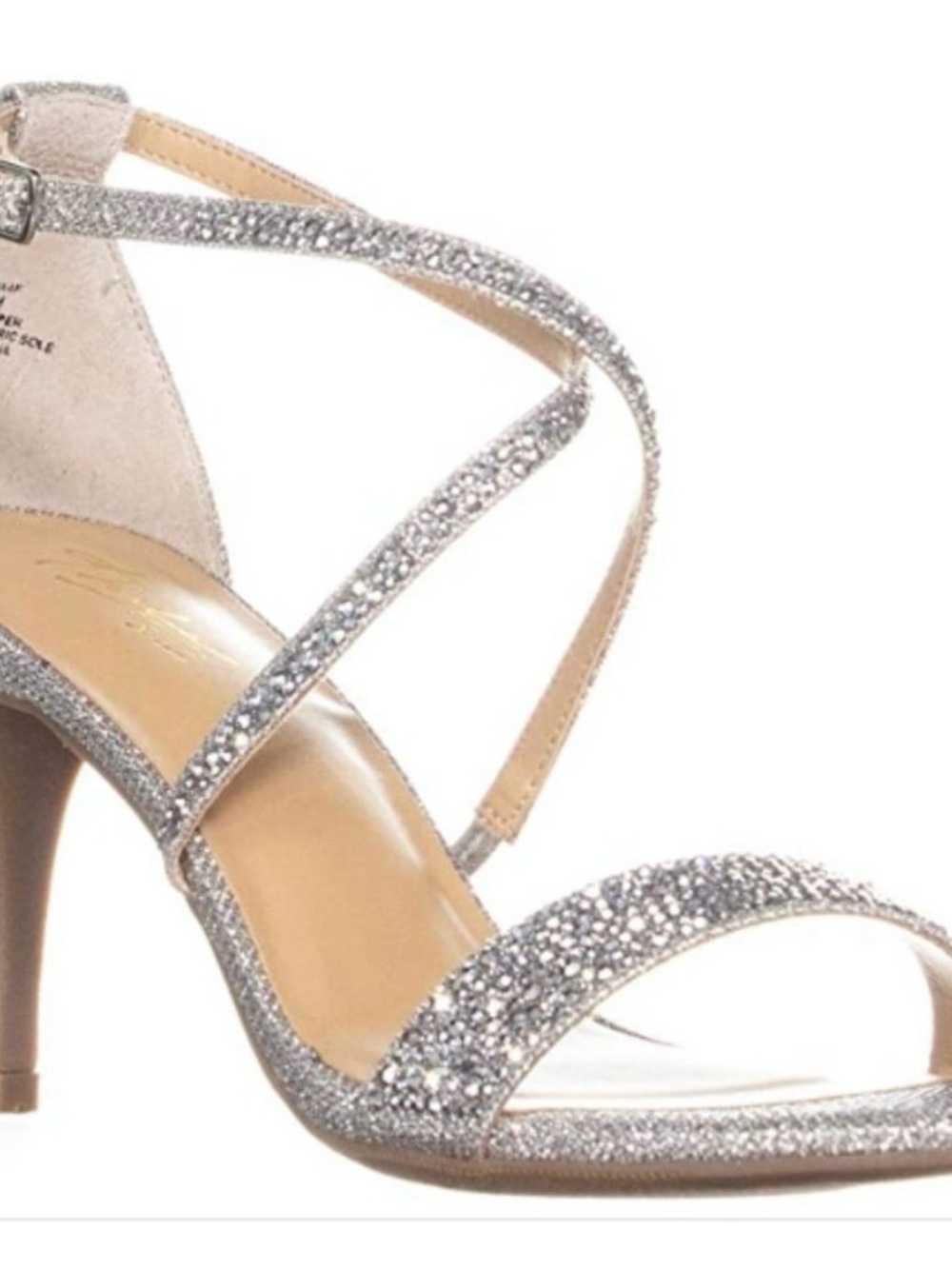 Thalia Sodi  Silver Glitter Strappy Dress Sandals